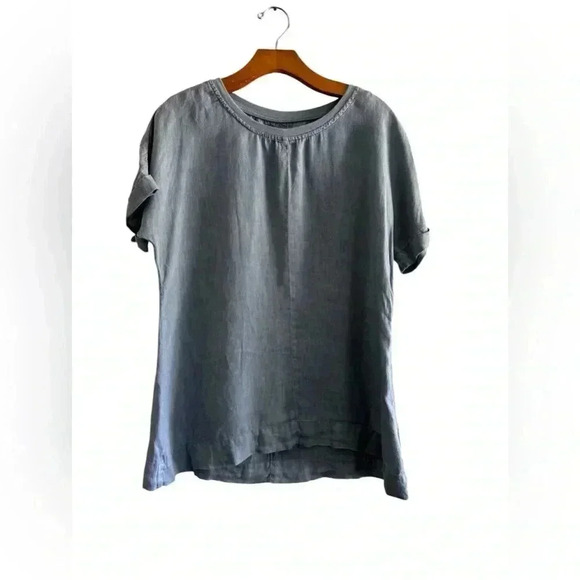 FLAX | Blue Linen “Roadie Tee” Size S - Picture 2 of 12